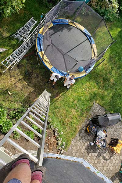 View from up a ladder